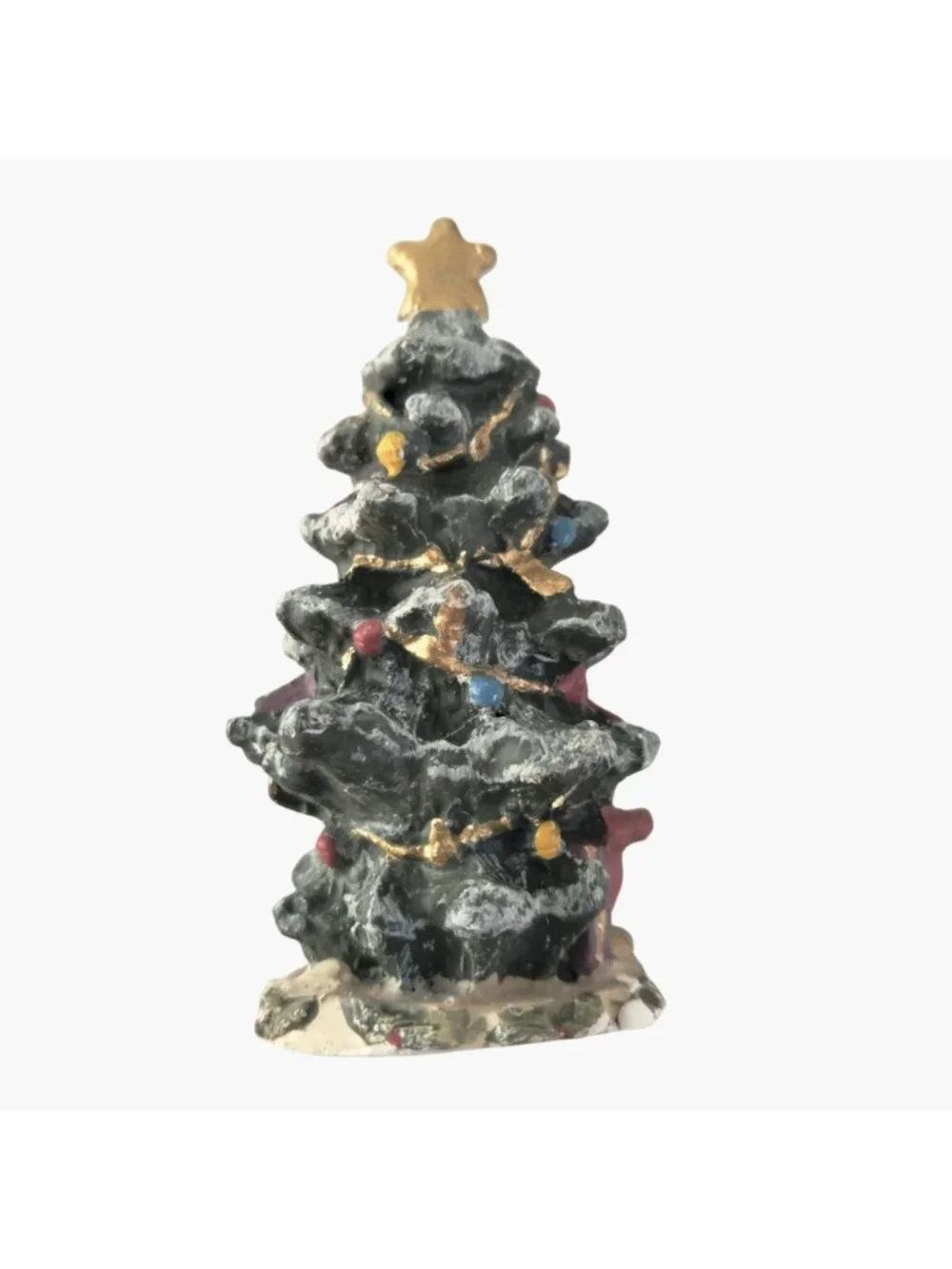 Novelino Antique Pewter Christmas Tree Figurine Original Box Vintage